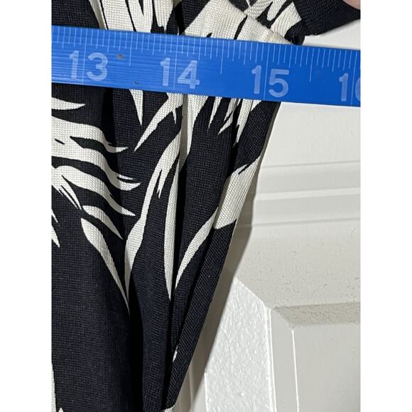 Diane Von Furstenberg Silk Knit Sheath Dress 6 Black White Palms - Runs SMALL - Picture 9 of 14